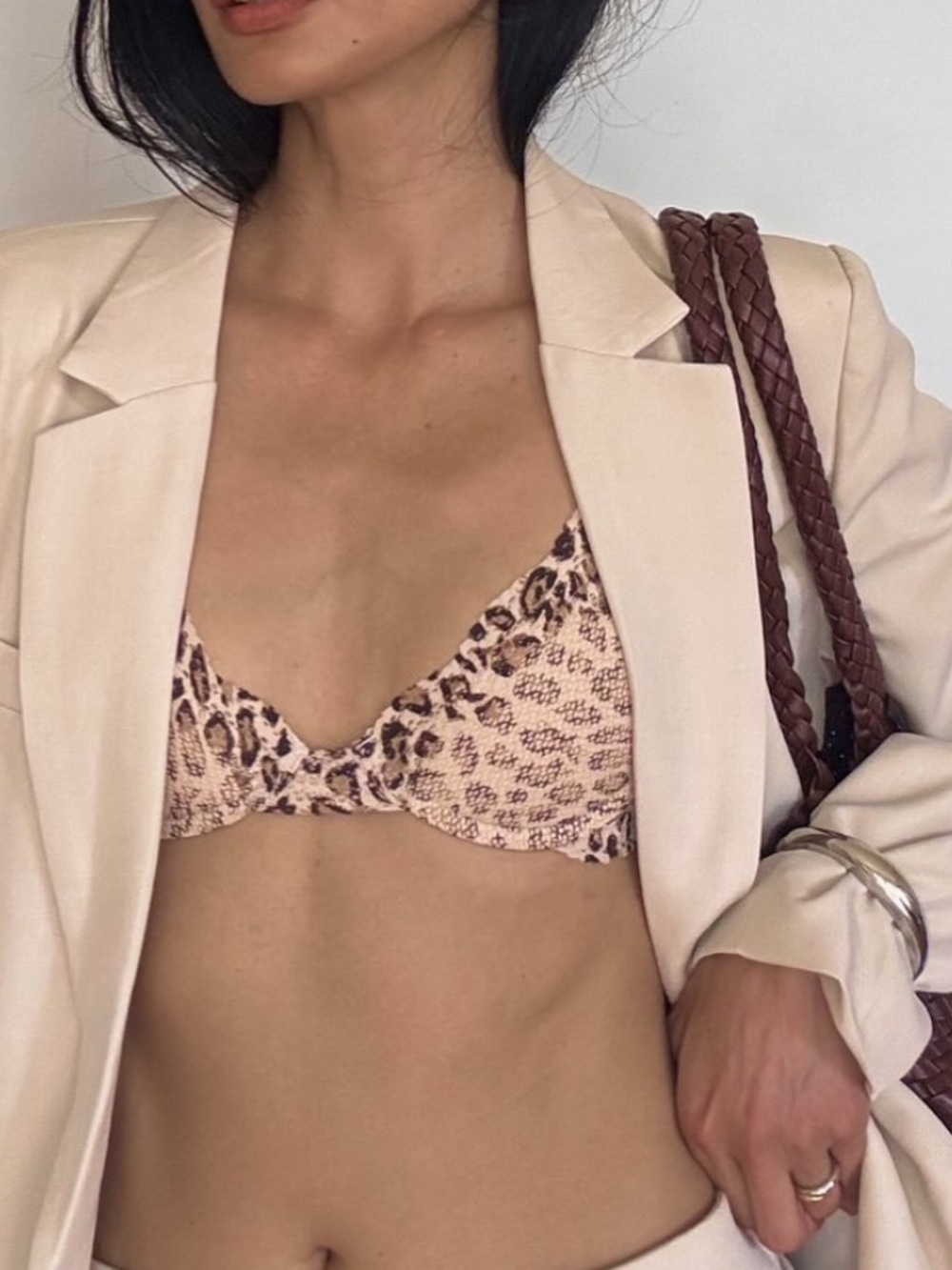 Pepper Signature All You Bra Lace Trim Animal Print 38A NWT Spotted Leopard